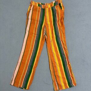 Free People Slim Crop Pants Pull-On Striped Stretch Multicolor Womens Size 2